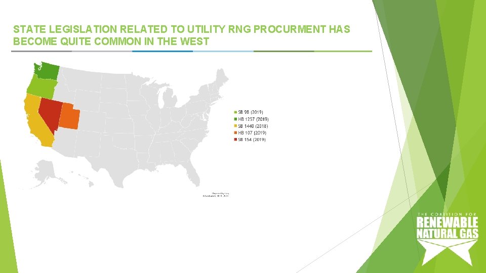 STATE LEGISLATION RELATED TO UTILITY RNG PROCURMENT HAS BECOME QUITE COMMON IN THE WEST