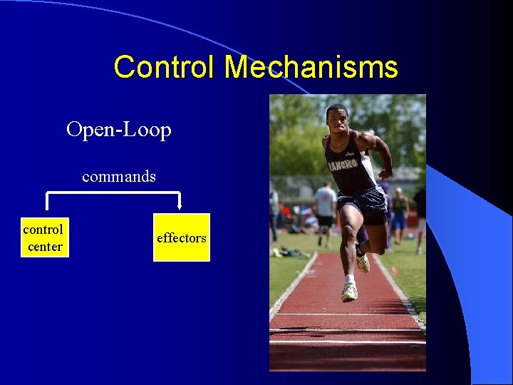 Control Mechanisms Open-Loop commands control center effectors 