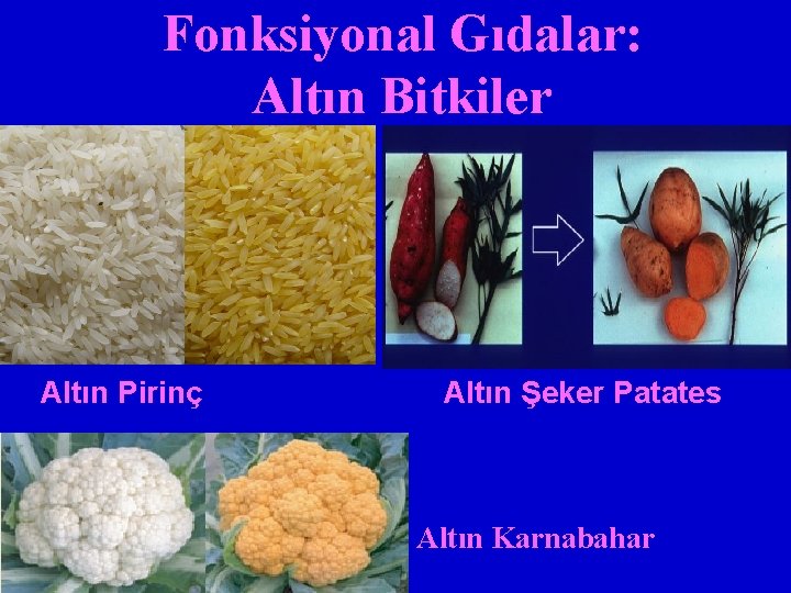 Fonksiyonal Gıdalar: Altın Bitkiler Altın Pirinç Altın Şeker Patates Altın Karnabahar 