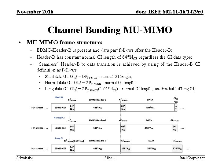 November 2016 doc. : IEEE 802. 11 -16/1429 r 0 Channel Bonding MU-MIMO •