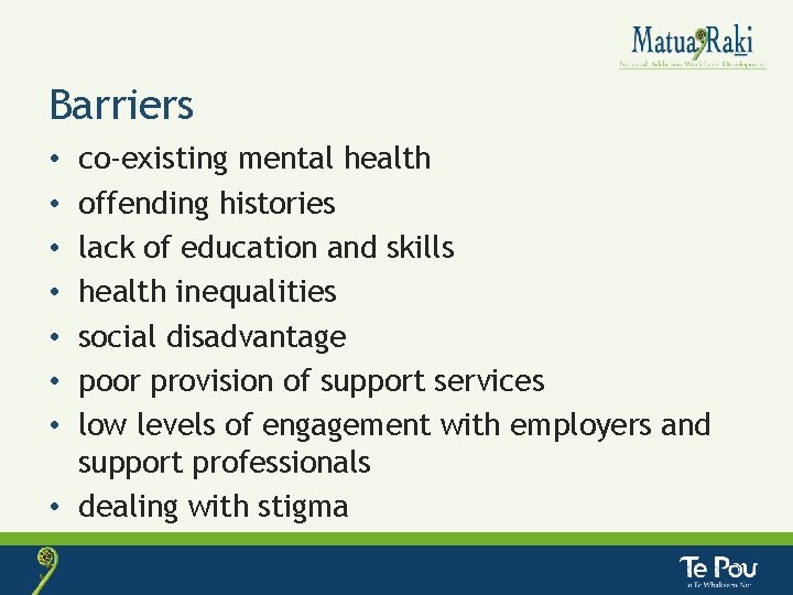 Barriers co-existing mental health offending histories lack of education and skills health inequalities social