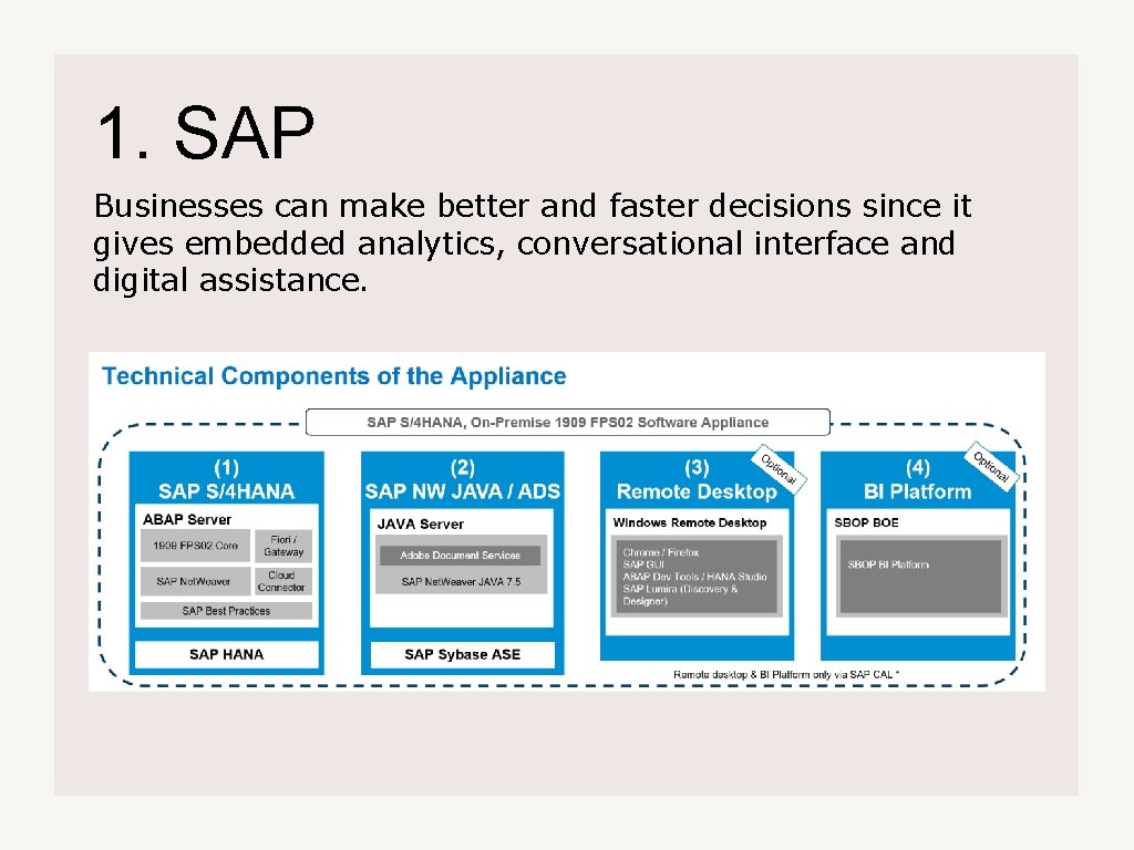 1. SAP Businesses can make better and faster decisions since it gives embedded analytics,