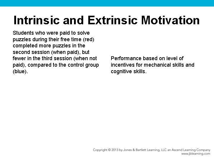 Intrinsic and Extrinsic Motivation Students who were paid to solve puzzles during their free