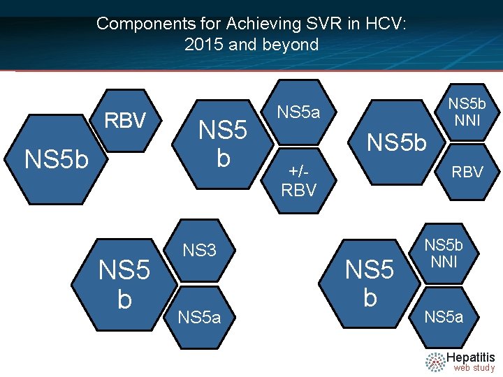 Components for Achieving SVR in HCV: 2015 and beyond RBV NS 5 b NS