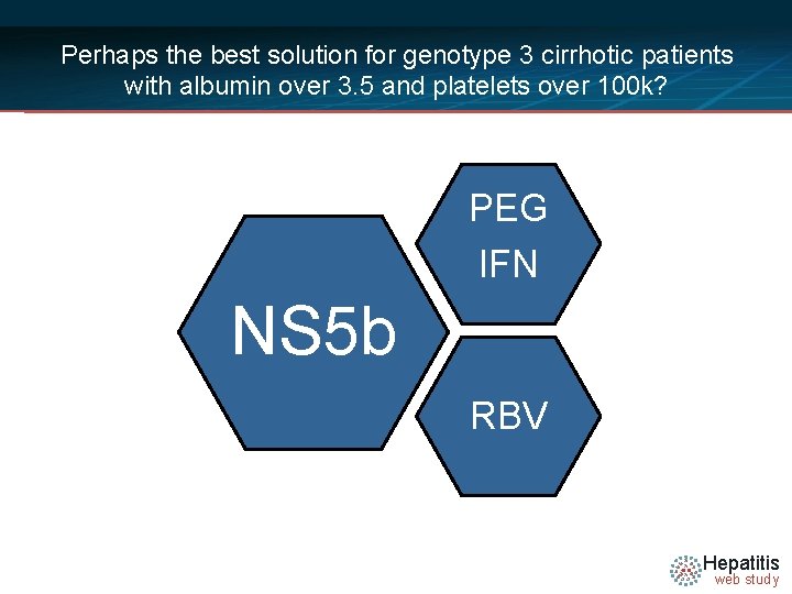 Perhaps the best solution for genotype 3 cirrhotic patients with albumin over 3. 5