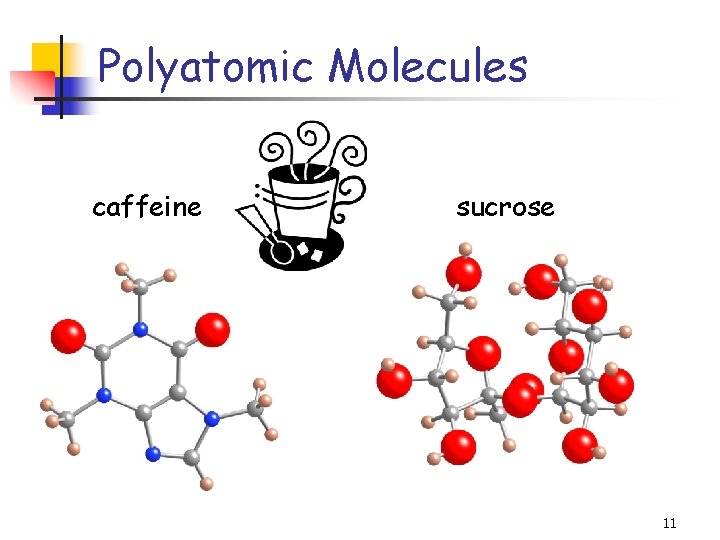 Polyatomic Molecules caffeine sucrose 11 