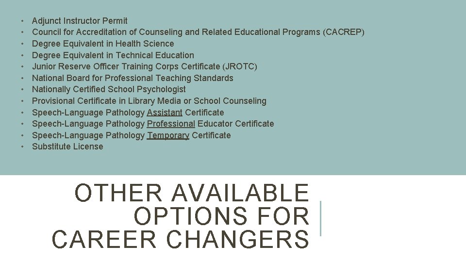  • • • Adjunct Instructor Permit Council for Accreditation of Counseling and Related