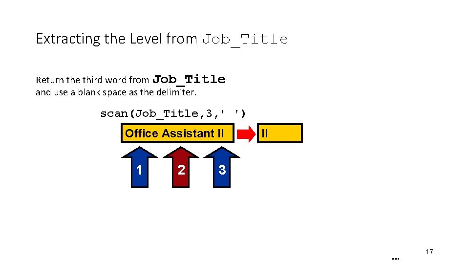 Extracting the Level from Job_Title Return the third word from Job_Title and use a Extracting the Level from Job_Title Return the third word from Job_Title and use a
