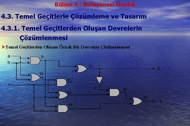 Bölüm 4 : Birleşimsel Mantık 4. 3. Temel Geçitlerle Çözümleme ve Tasarım 4. 3.