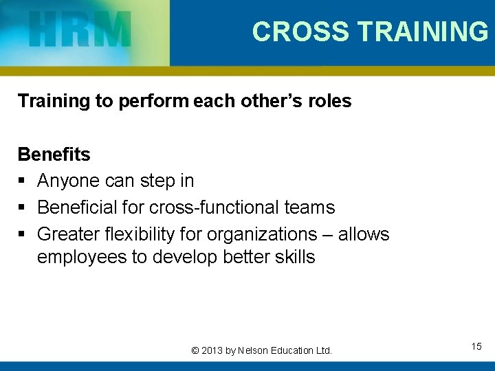 CROSS TRAINING Training to perform each other’s roles Benefits § Anyone can step in