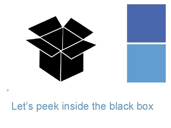 + Let’s peek inside the black box 