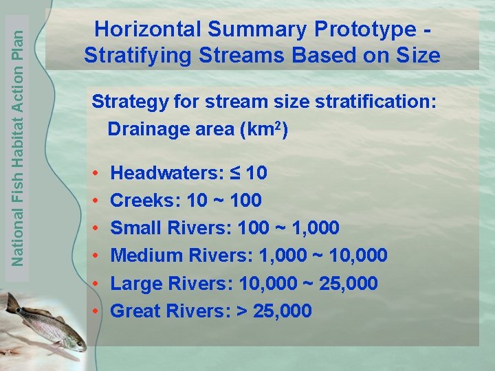 National Fish Habitat Action Plan Horizontal Summary Prototype Stratifying Streams Based on Size Strategy