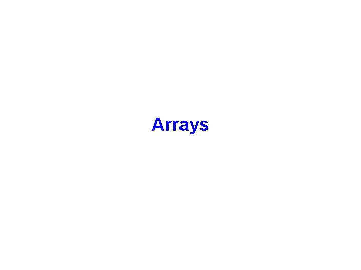 Arrays 