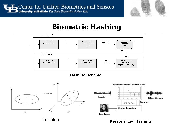 Biometric Hashing Schema Hashing Personalized Hashing 