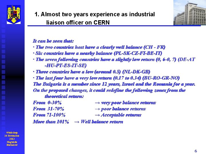 1. Almost two years experience as industrial liaison officer on CERN It can be