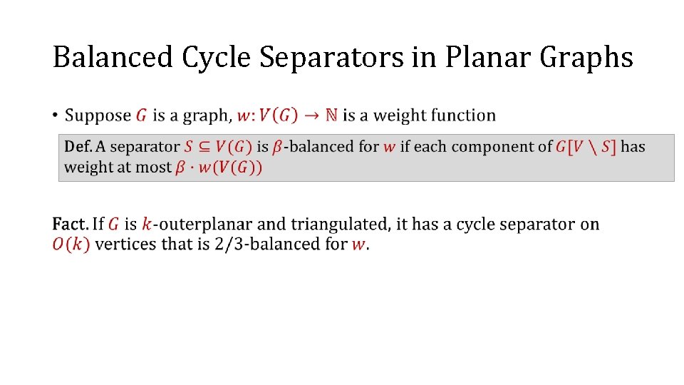 Balanced Cycle Separators in Planar Graphs • 