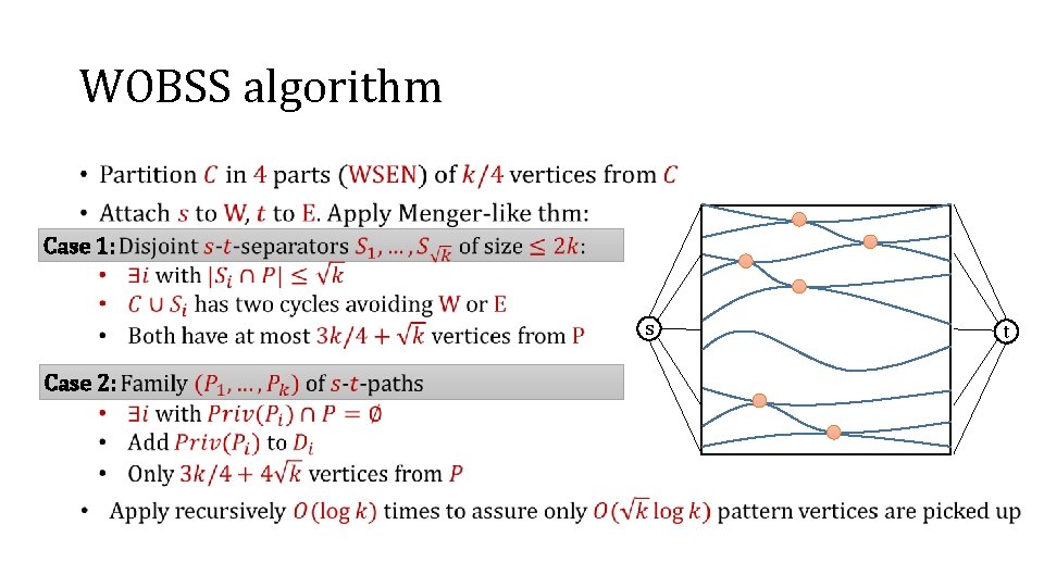 WOBSS algorithm • Case 1: s Case 2: t 