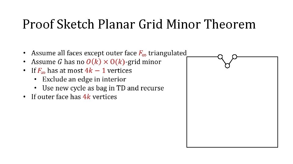 Proof Sketch Planar Grid Minor Theorem 