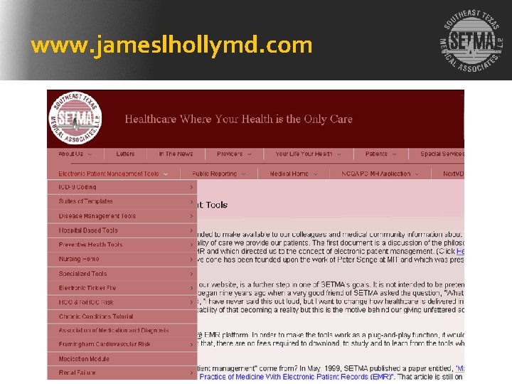 www. jameslhollymd. com 