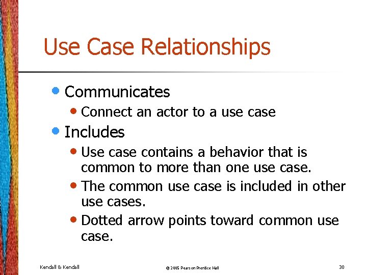 Use Case Relationships • Communicates • Connect an actor to a use case •