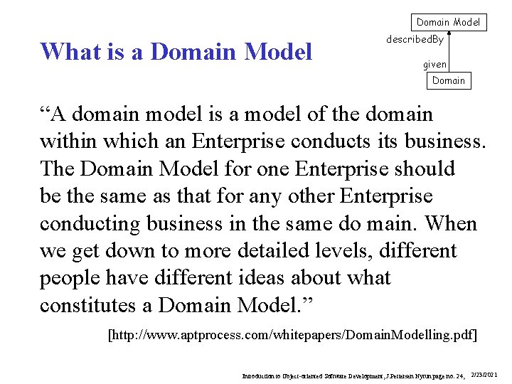 Domain Model What is a Domain Model described. By given Domain “A domain model Domain Model What is a Domain Model described. By given Domain “A domain model