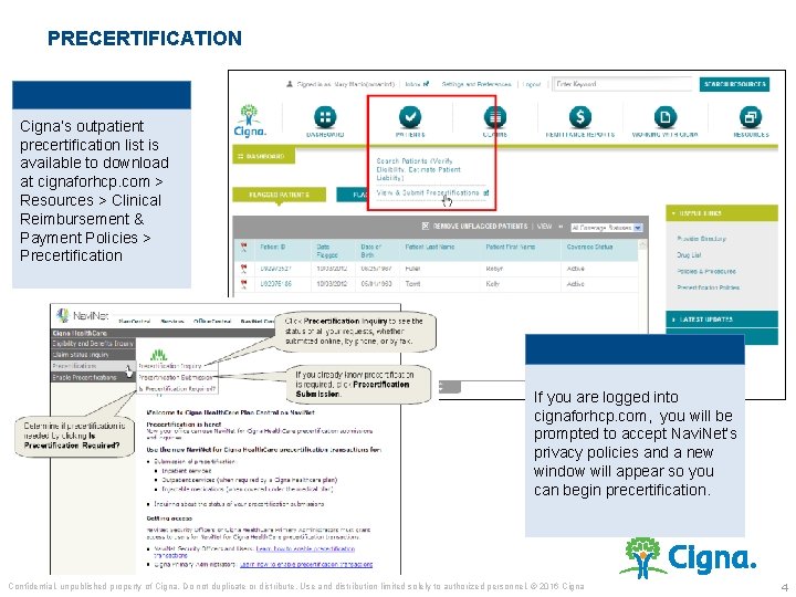 PRECERTIFICATION Cigna’s outpatient precertification list is available to download at cignaforhcp. com > Resources