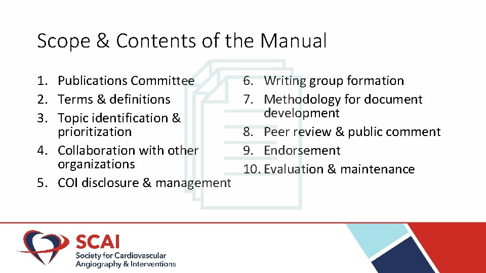 Scope & Contents of the Manual 1. Publications Committee 2. Terms & definitions 3.
