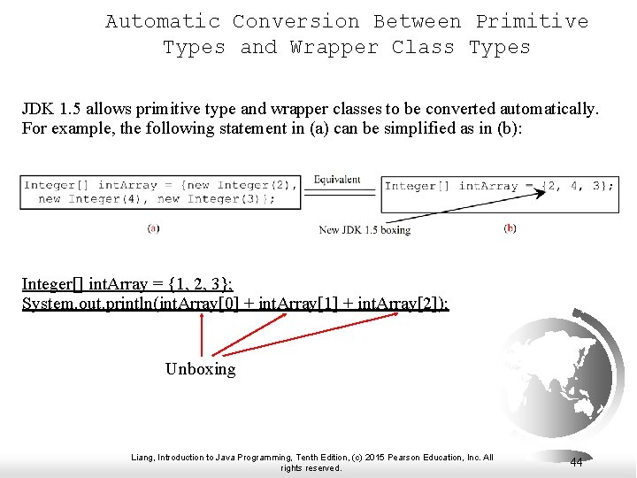 Automatic Conversion Between Primitive Types and Wrapper Class Types JDK 1. 5 allows primitive