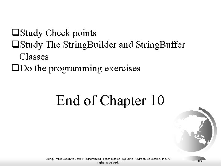 q. Study Check points q. Study The String. Builder and String. Buffer Classes q.