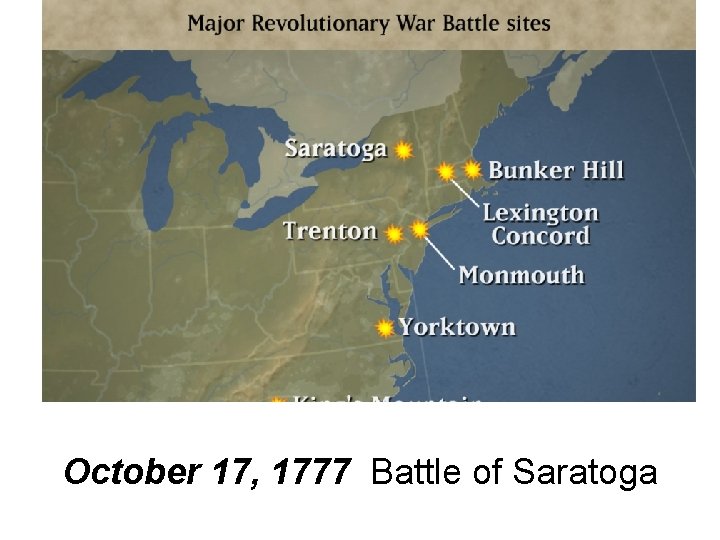 October 17, 1777 Battle of Saratoga 