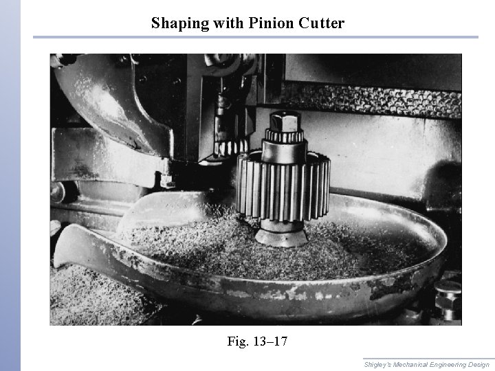 Shaping with Pinion Cutter Fig. 13– 17 Shigley’s Mechanical Engineering Design 