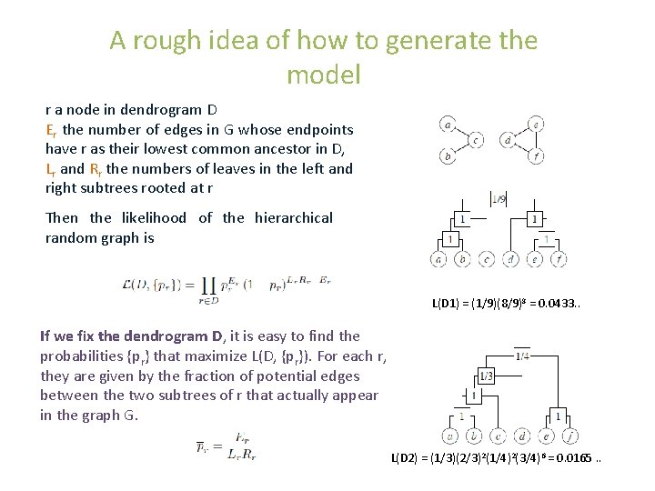 A rough idea of how to generate the model r a node in dendrogram