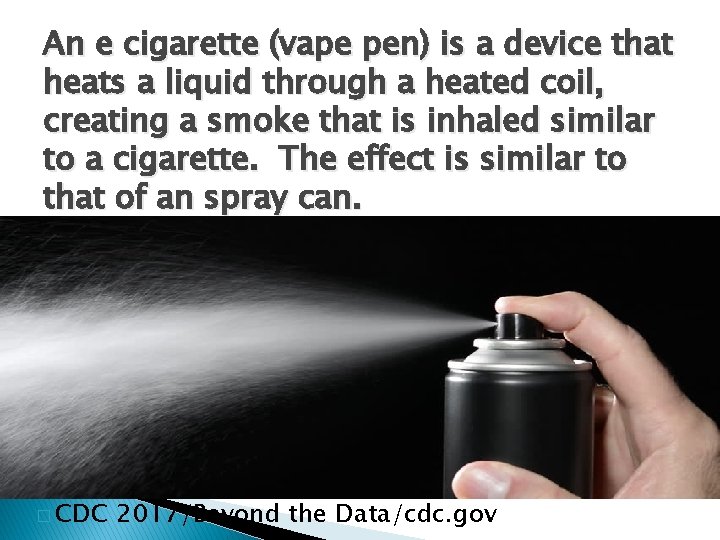 An e cigarette (vape pen) is a device that heats a liquid through a