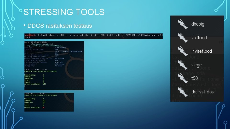 STRESSING TOOLS • DDOS rasituksen testaus 