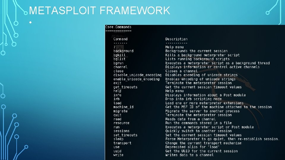 METASPLOIT FRAMEWORK • 