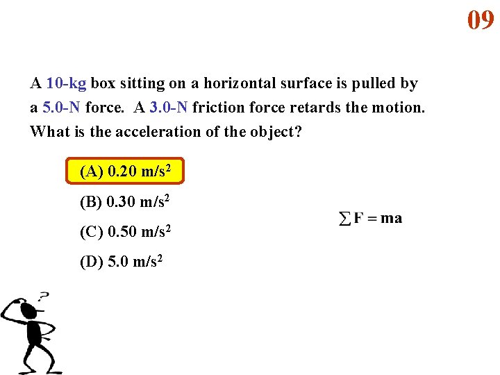 09 A 10 -kg box sitting on a horizontal surface is pulled by a