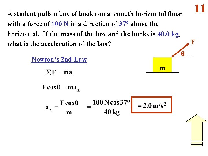 11 A student pulls a box of books on a smooth horizontal floor with