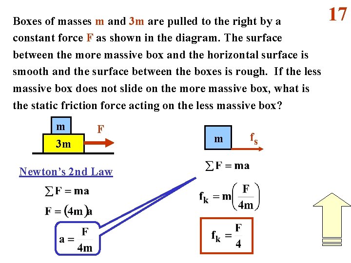 Boxes of masses m and 3 m are pulled to the right by a