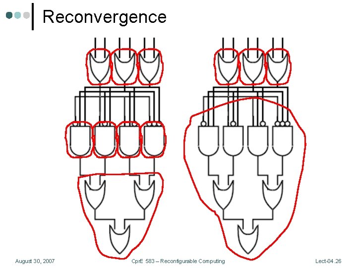 Reconvergence August 30, 2007 Cpr. E 583 – Reconfigurable Computing Lect-04. 26 