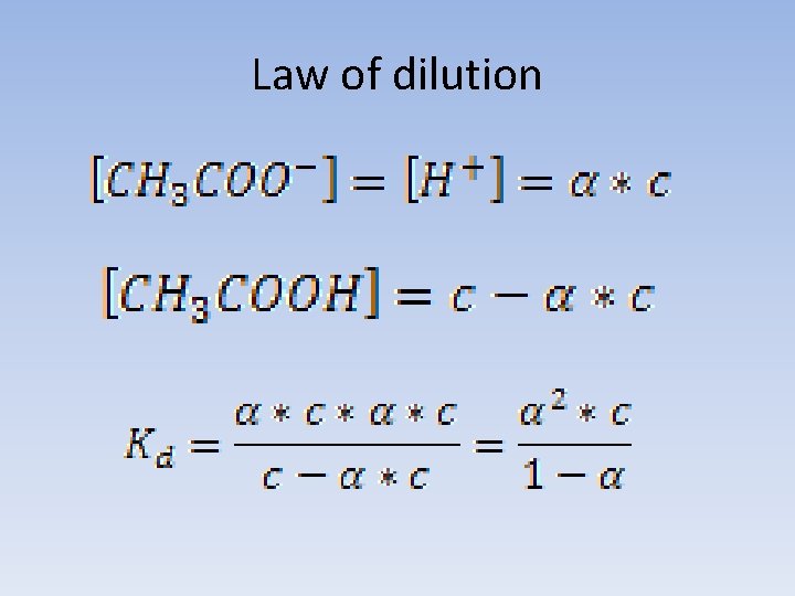 Law of dilution 
