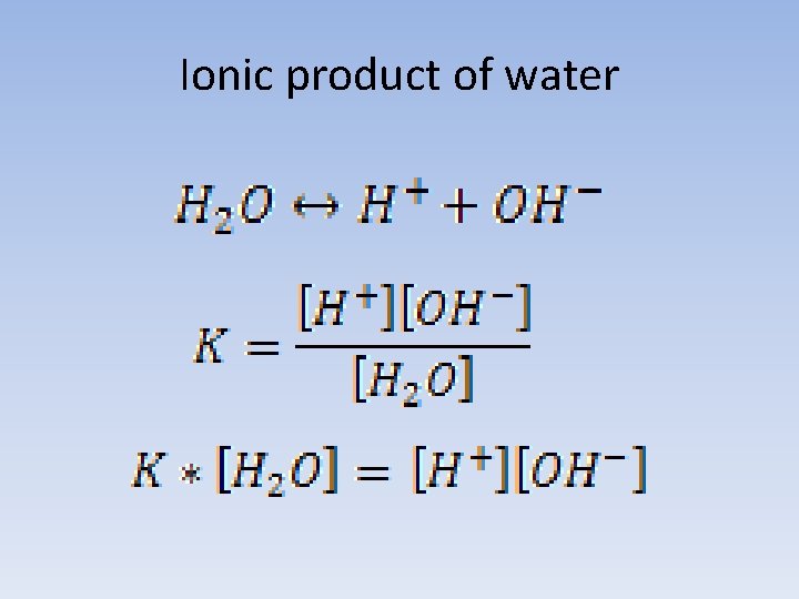 Ionic product of water 