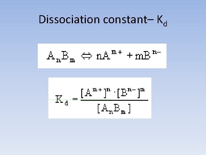Dissociation constant– Kd 