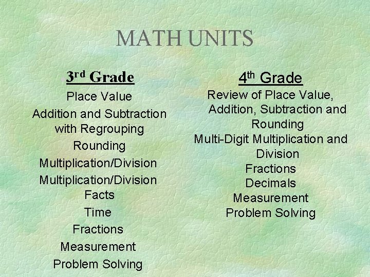 MATH UNITS 3 Grade 4 th Grade Place Value Addition and Subtraction with Regrouping