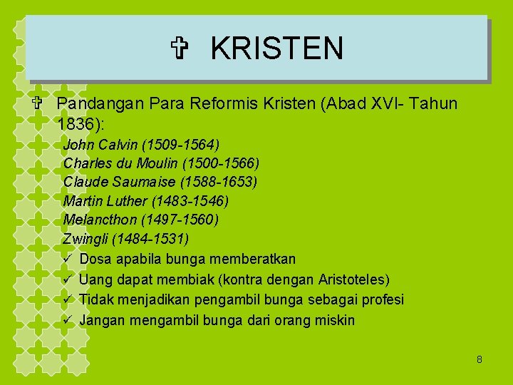 V KRISTEN V Pandangan Para Reformis Kristen (Abad XVI- Tahun 1836): John Calvin (1509