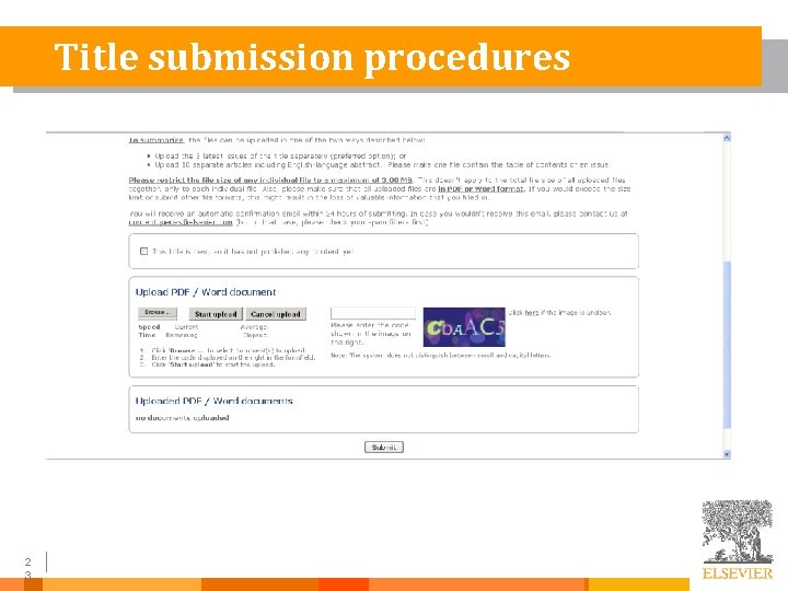 Title submission procedures 2 3 