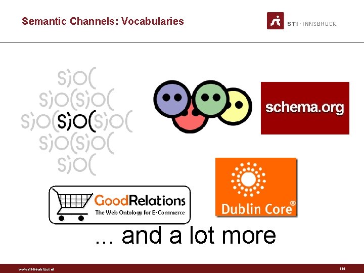 Semantic Channels: Vocabularies . . . and a lot more www. sti-innsbruck. at 114