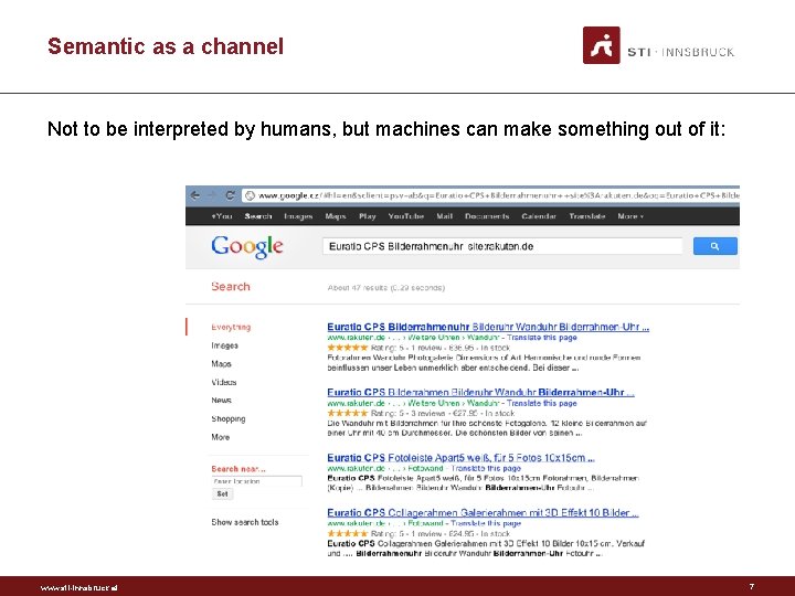 Semantic as a channel Not to be interpreted by humans, but machines can make