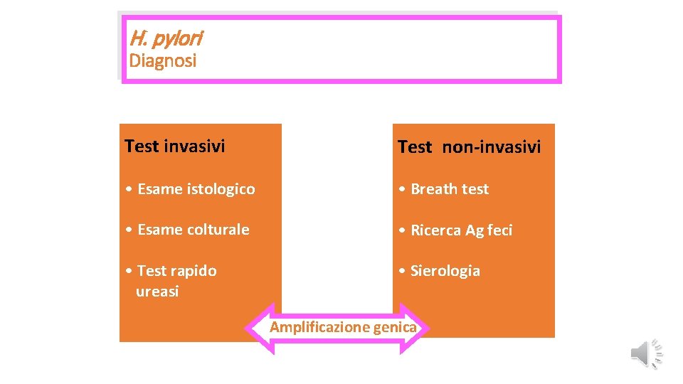 H. pylori Diagnosi Test invasivi Test non-invasivi • Esame istologico • Breath test •