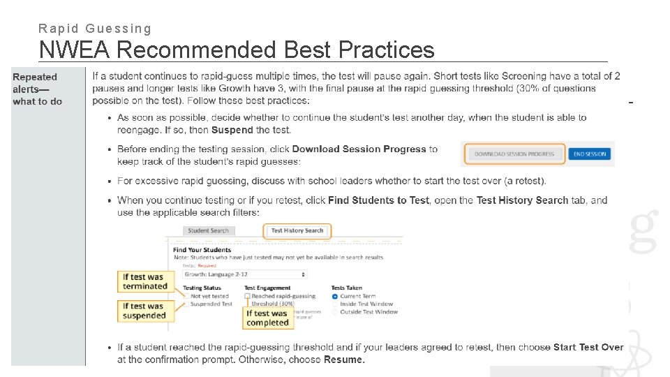 Rapid Guessing NWEA Recommended Best Practices 
