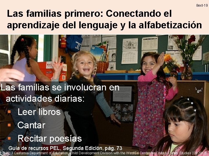 8 ext-19 Las familias primero: Conectando el aprendizaje del lenguaje y la alfabetización Las